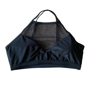 Bathing suit top black with mesh cross back size Xl